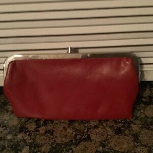 Red Leather Clutch Wallet NWOT